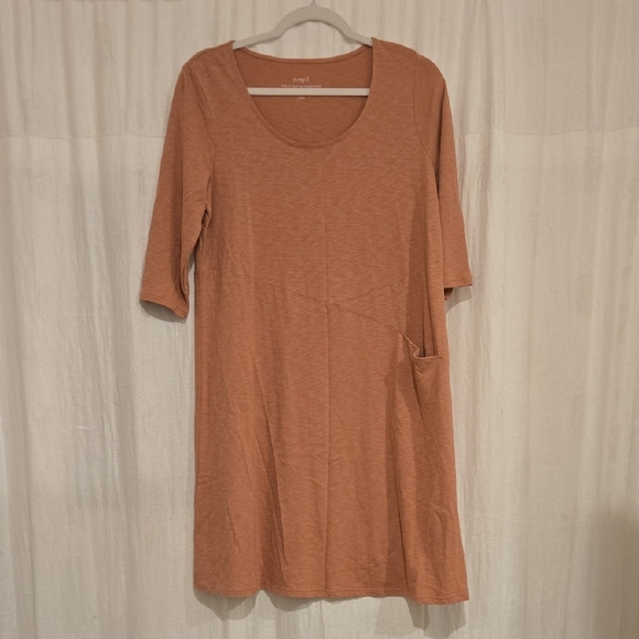 J. Jill Dresses & Skirts - Pure Jill Easy Knit Seamed Dress Terra Cotta Pink Spring Normcore | SP